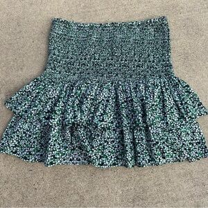 Rebecca Minkoff Green Floral Mini Skirt  PM5